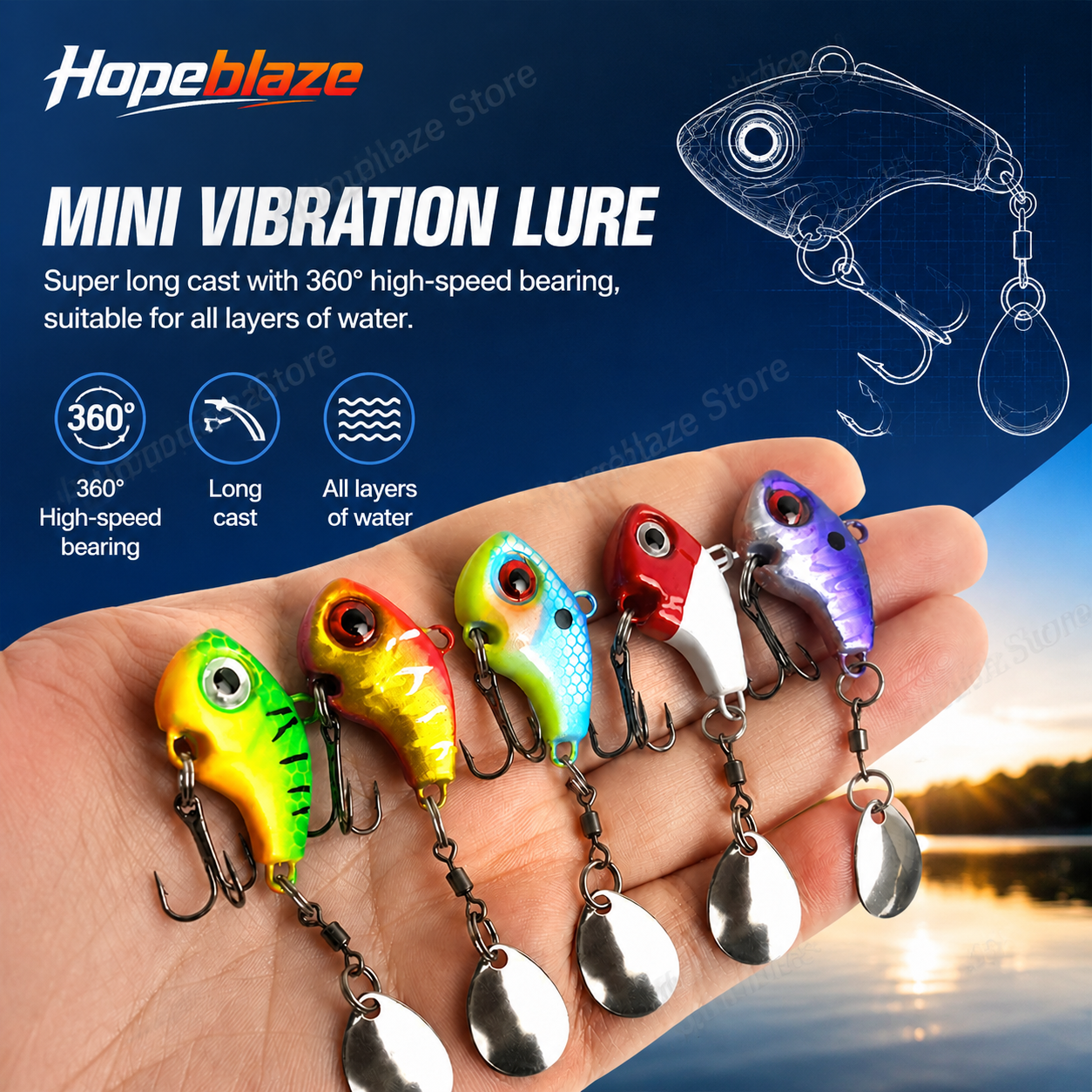 Hopeblaze 5pcs vibrating VIB f - Fishing Lure Swimbait 리뷰 및 가격