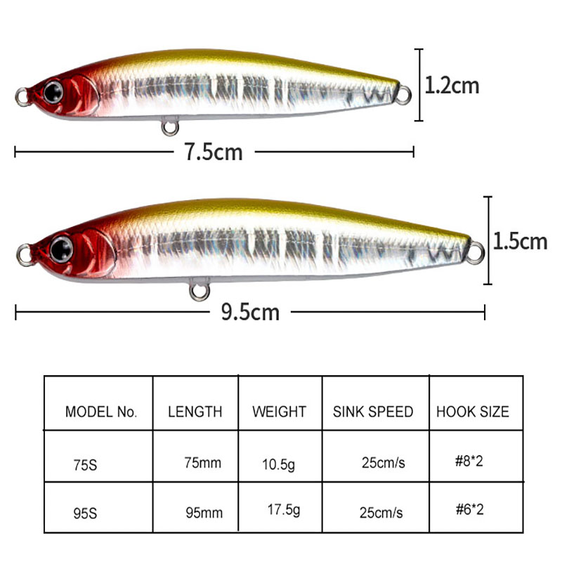 Water Sniper 10.5g 75mm Jerk P - Fishing Lure Jerkbait 리뷰 및 가격