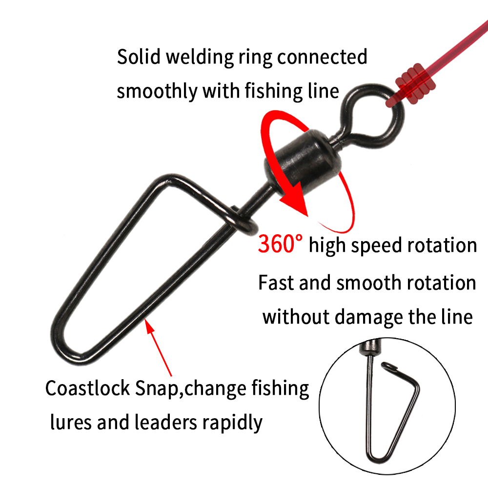 20PCS #12 -1/0 Rolling Swivel  - Fishing Lure Accessories 리뷰 및 가격